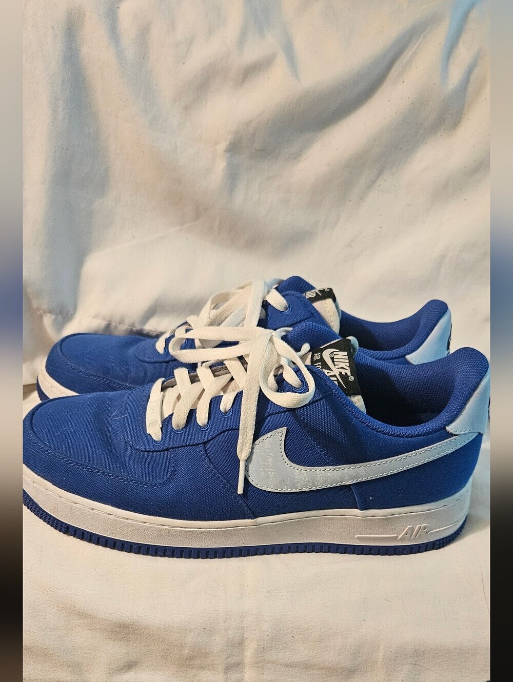 Nike Royal Blue & White Air Force1 Lace Up Men's Size 10.5 Great Condition - Picture 2 of 7